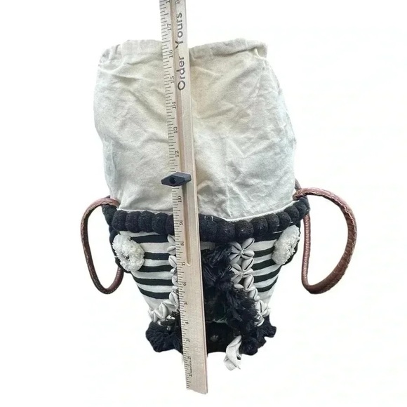 Figue Bardot Raj Palace Tuk Tuk Medium Tote – Boho Shell Embellished Cotton Bag - Picture 3 of 15